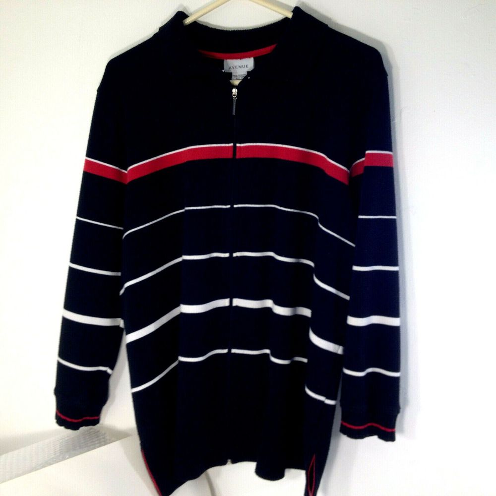 Vintage Avenue Womens Cardigan Sweater Jacket Zip Front 18/20 L NICE